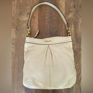 Coach Women’s Ashley Zip Hobo Cream Leather Handbag